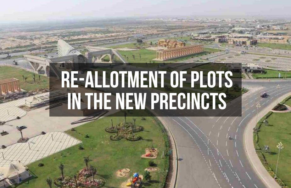 Re-allotment of plots in the new precincts of Bahria Town Karachi